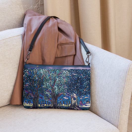 Crossbody bag 3 trees purple by Get There Lifestyle