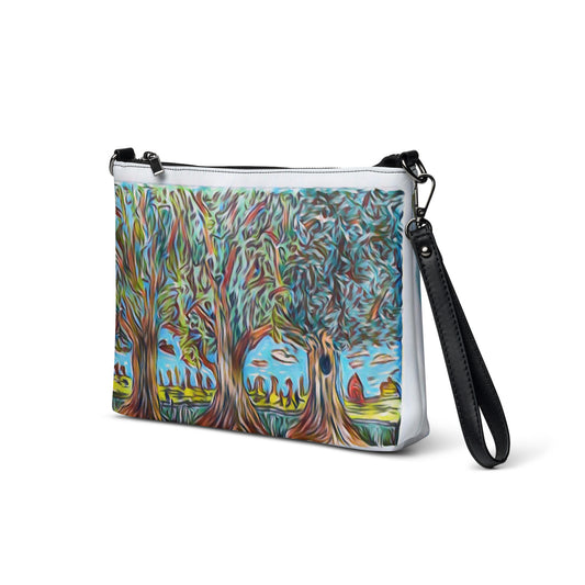 Crossbody bag 3 trees light blue by Get There Lifestyle
