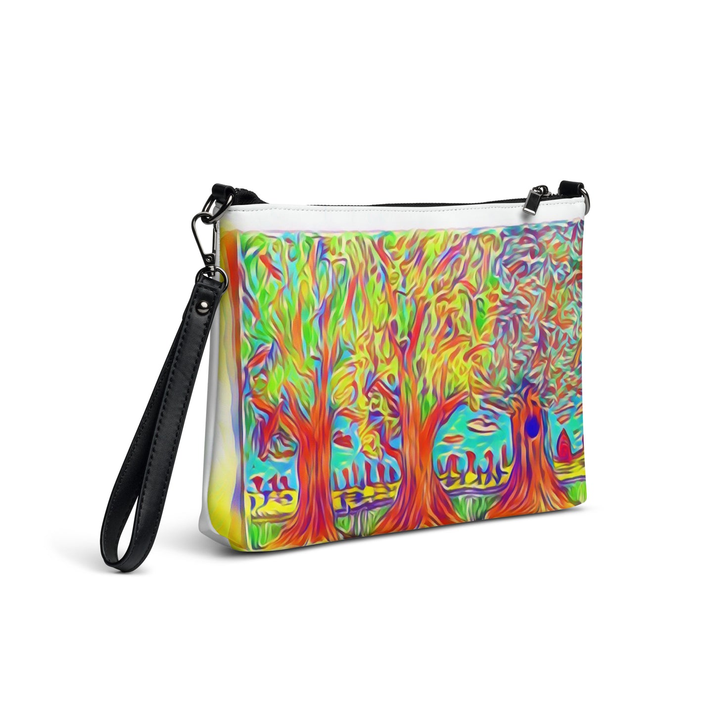 Crossbody bag 3 trees white by Get There Lifestyle