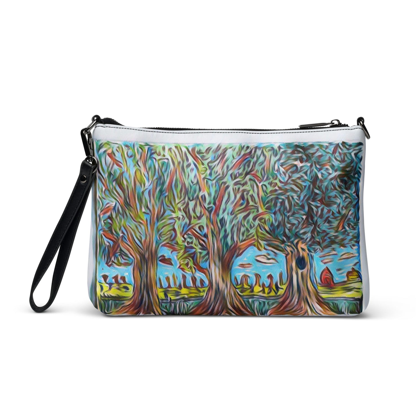 Crossbody bag 3 trees light blue by Get There Lifestyle