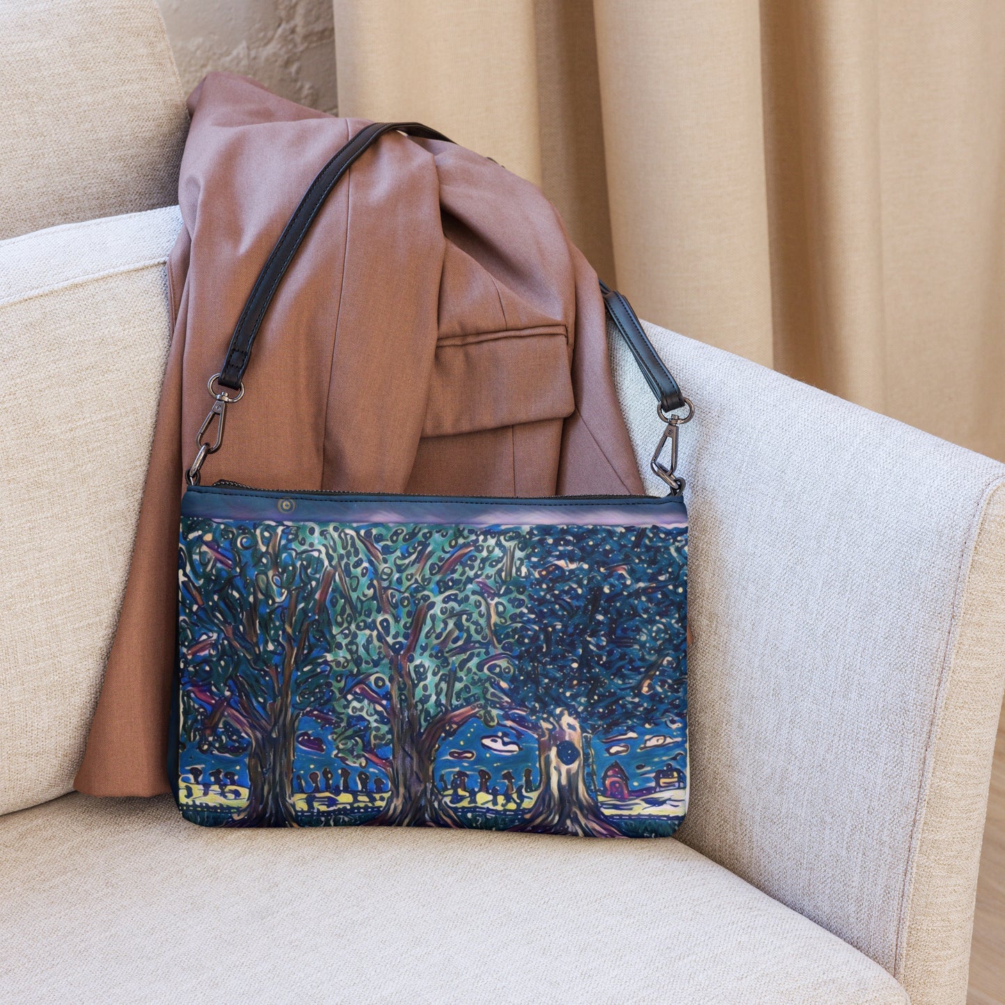 Crossbody bag 3 trees purple by Get There Lifestyle