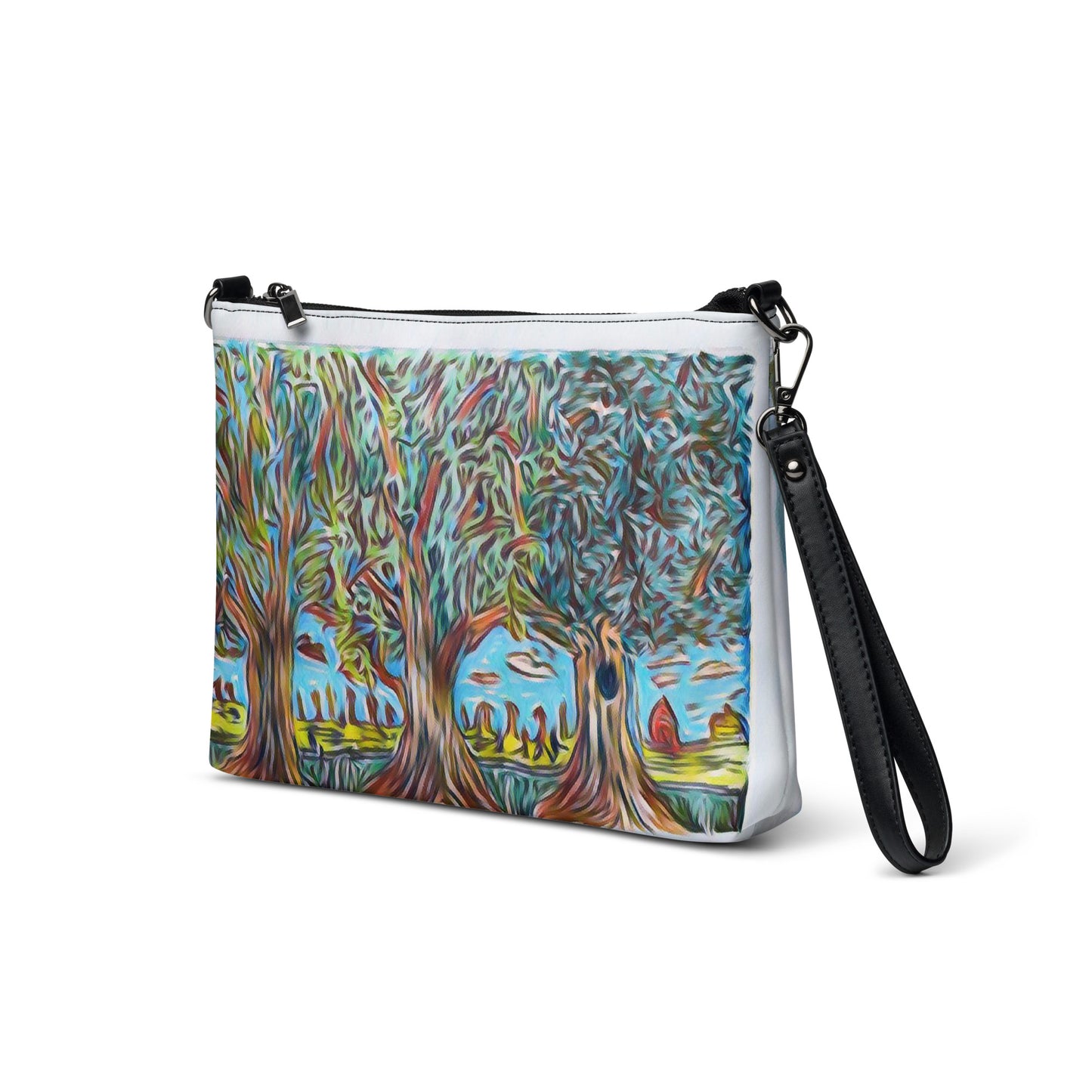 Crossbody bag 3 trees light blue by Get There Lifestyle