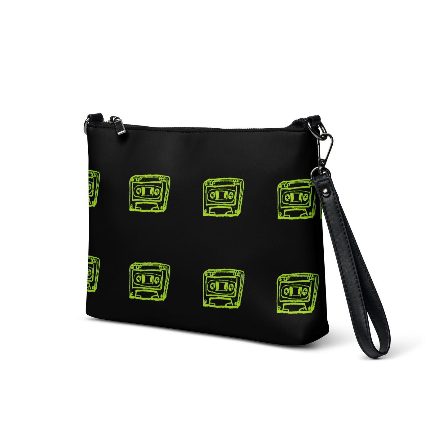 Crossbody bag  Black/monster green tape by Get There Lifestyle
