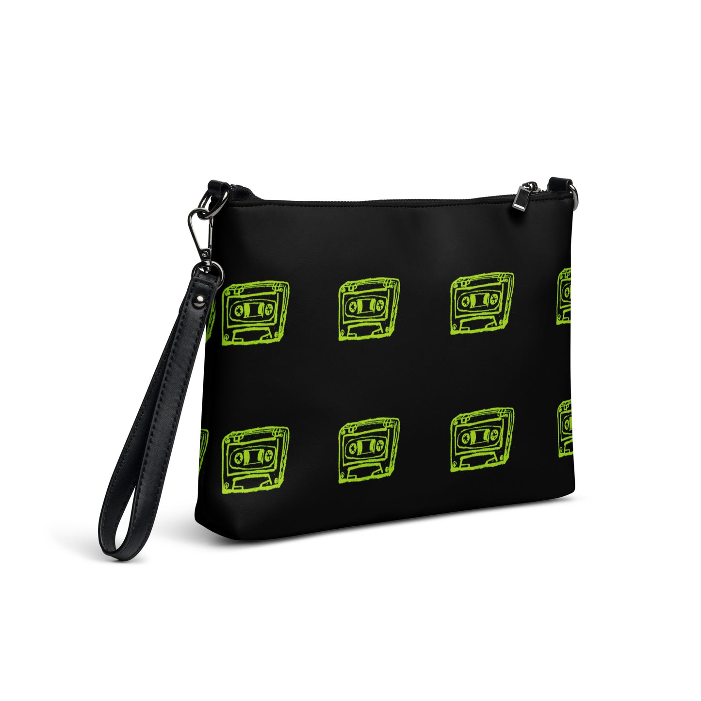 Crossbody bag  Black/monster green tape by Get There Lifestyle