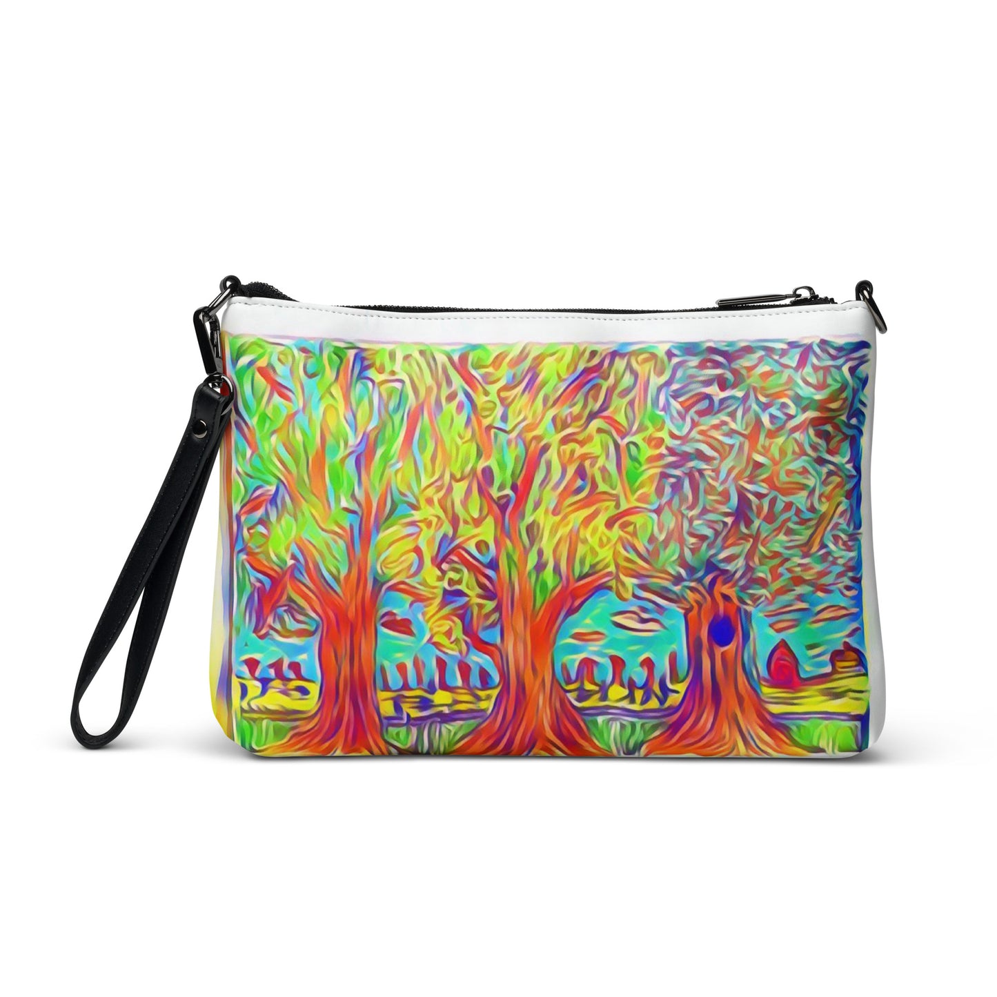 Crossbody bag 3 trees white by Get There Lifestyle