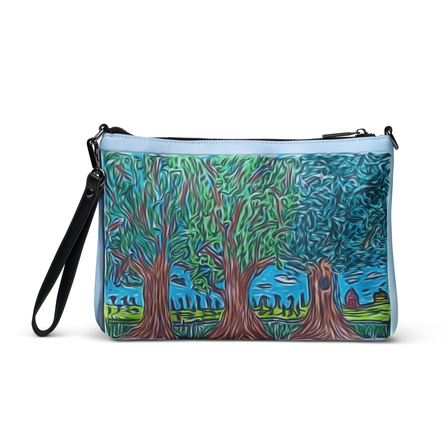 Crossbody bag 3 trees blue by Get There Lifestyle