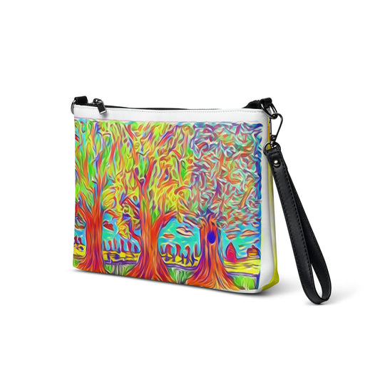 Crossbody bag 3 trees white by Get There Lifestyle
